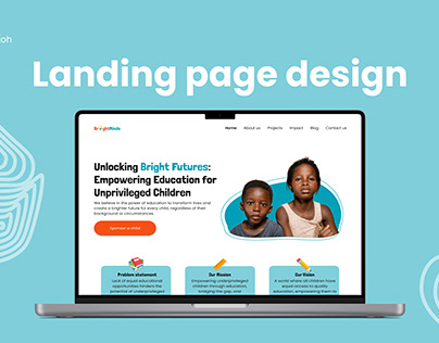 Landing page design for an NGO website
