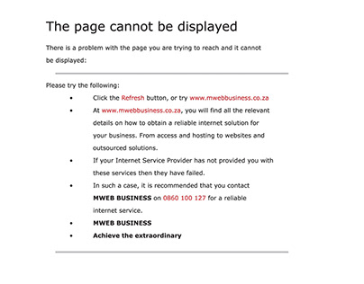 MWEB This Page Cannot Be Displayed - Print Ad