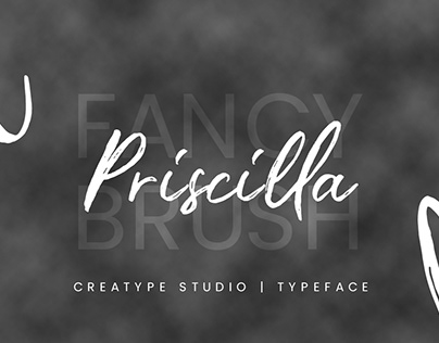 Priscilla - Fancy Brush Black & White Stylish Font