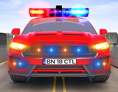 Police Chase Icon Render