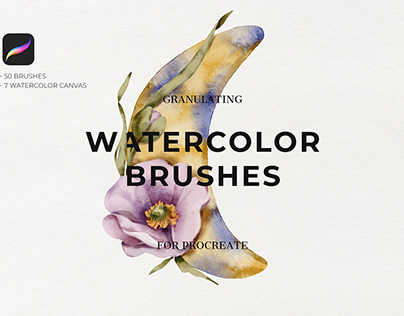 Granulating Watercolor brush set for Procreate