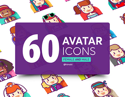 60 AVATAR ICONS-female and male
