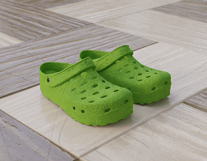 Crocs Zueco with a werid material