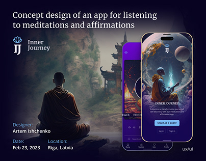 Concept design of an app for listening to meditations