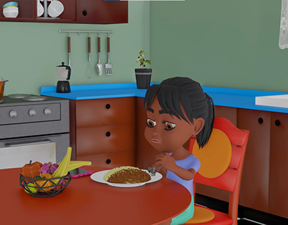 Maggy's Meal Plate (3D Animation short scene)