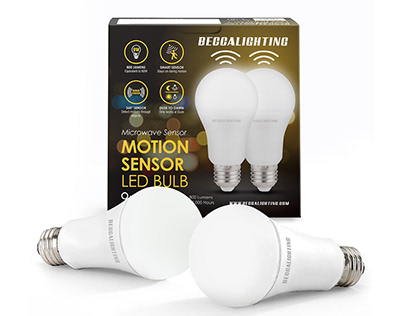 Motion sensor light bulb packaging design