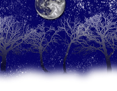 Blue Moon Snow Trees
