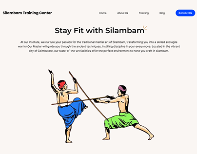 Landing Page for Silambam Training Center