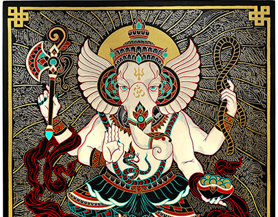 A New Beginning - Ganesha Painting & Bitcoin Ordinal