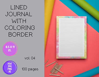 Lined Journal Notebook with Coloring Boarder