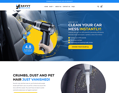Savvy Enclave Car Vacuum Cleaner Landing Page