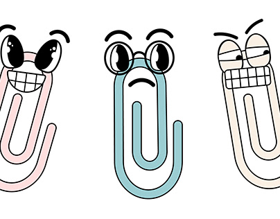 a set of paper clips with different emotions