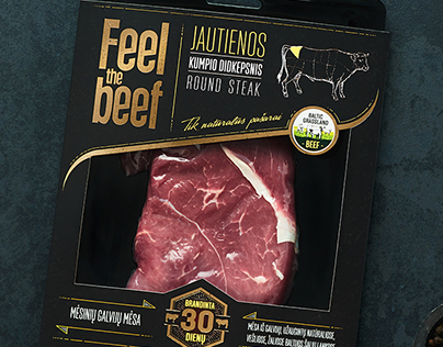 FEEL THE BEEF package design.