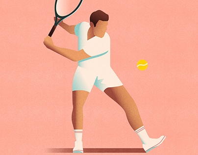 Retro Minimal Tennis Player Illustrations