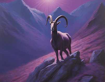 Pyrenean Ibex Resurrection in Violet Light