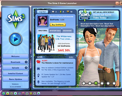 The Sims 3: Launcher