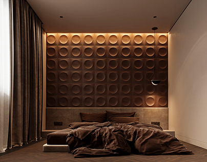 Bedroom in chocolate tones