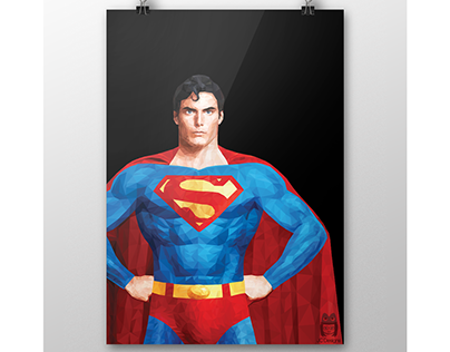 Low poly superman illustration