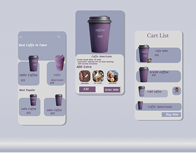 coffee shop mobile app design by zunaira chaman
