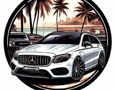 Miami cars style logo design
