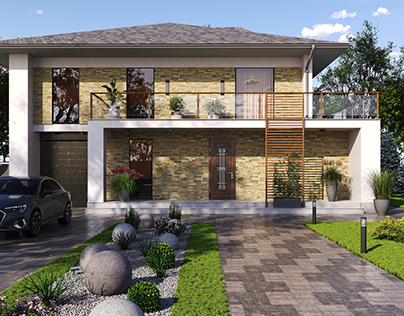 Country house exterior visualization