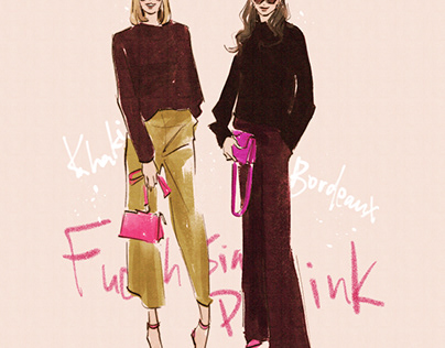 Vivid pink wine red fashion art