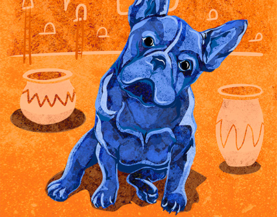 Adobe French Bulldog Illustration