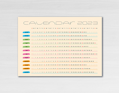 Vector horizontal calendars 2023
