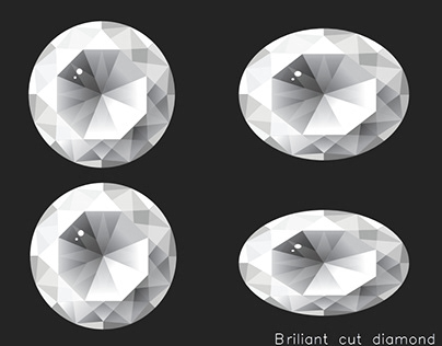 Brilliant cut diamond illustrator