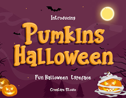 Pumkins halloween font preview