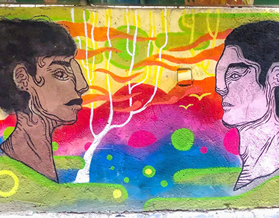 Man, Woman and Silence - mural