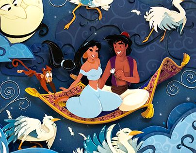A whole new world - Paper Cut Illustration