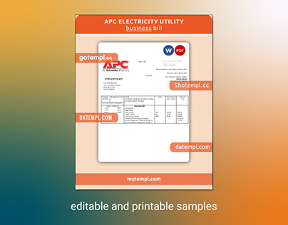 APC electricity utility business bill template