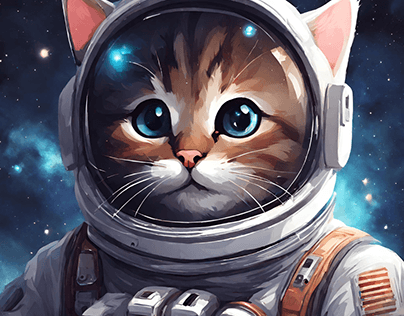 cat in space made by ai