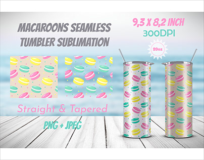 Macaroons seamless Tumbler Sublimation, 20 oz
