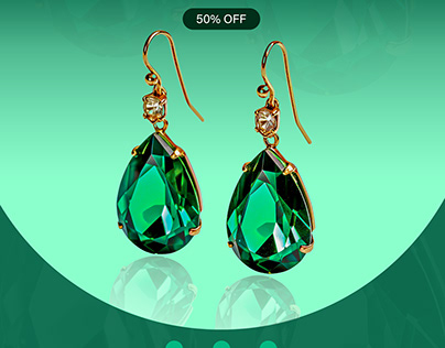 Emerald Earrings Green Large