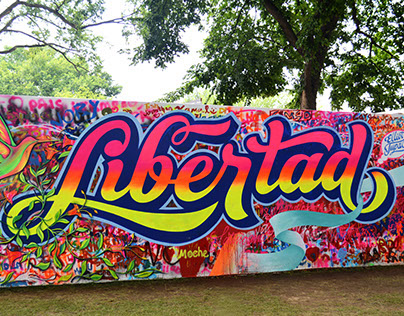 Libertad - Lettering, spray and brush.