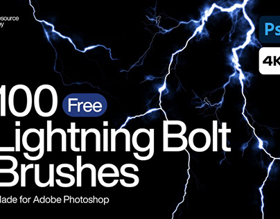 100 Lightning Bolt Brushes Photoshop