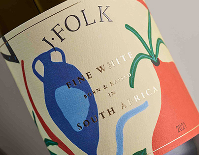 Jfolk Wine Bottle label Illustrations