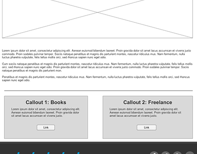 Wireframes and prototypes used in web design projects.