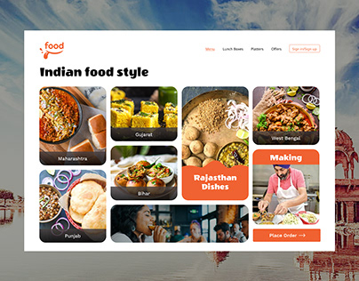 Indian Food Cuisine Website - Bento Style