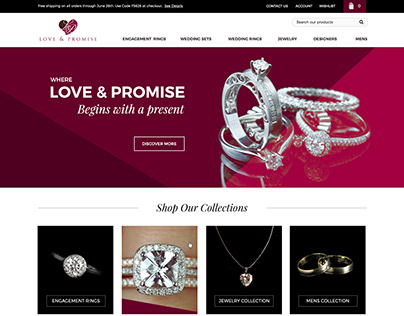 Jewelry Website Design: Homepage