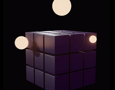 Rubik's cube and glow_3D_animation