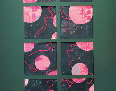 Pink planets (70x50cm)