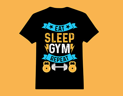 'Eat Sleep GYM Repeat' Gym T Shirt Design