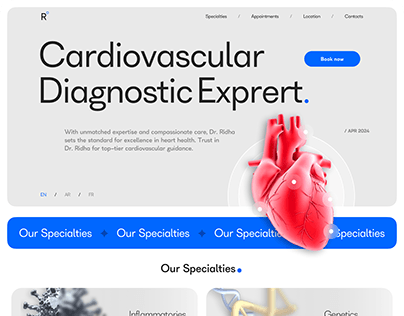 Cardiovascular appointments / portfolio website UI / UX