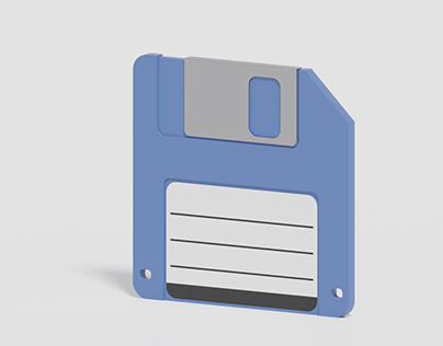 Cartoon Floppy Disk 3D Model