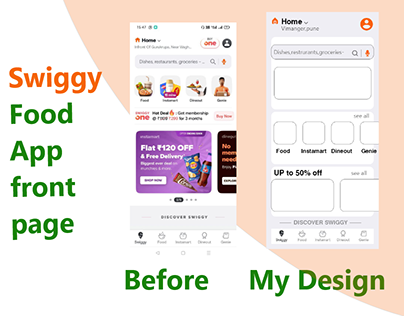 swiggy Front Page Design