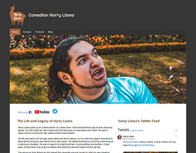 Comedian Harry Llama's Website Design