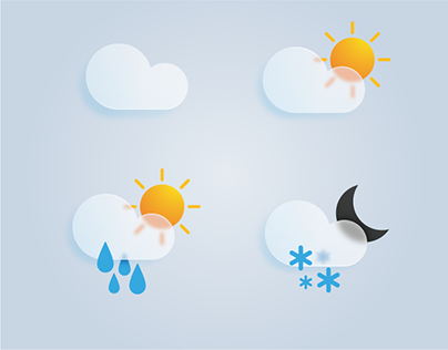 Weather icons with glass style